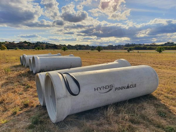 Pinnacle Pipes on site with sunset in the background